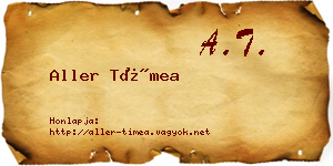 Aller Tímea névjegykártya